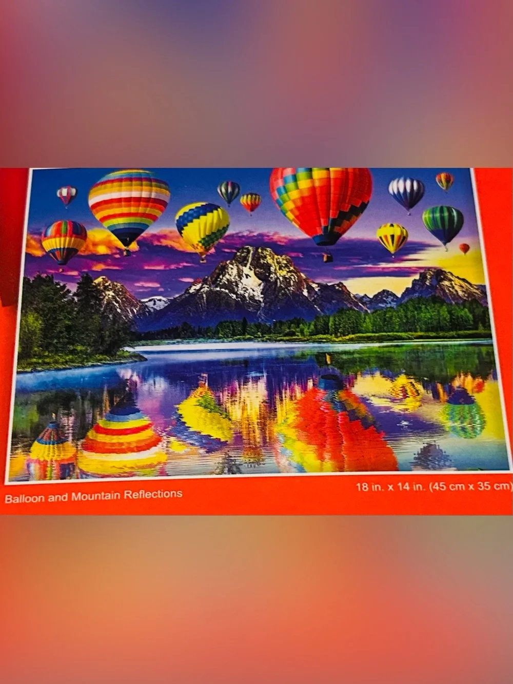 New “Balloon and Mountain Reflections” 500 Pieces 18” x 14” Puzzlebug DeLuxe
